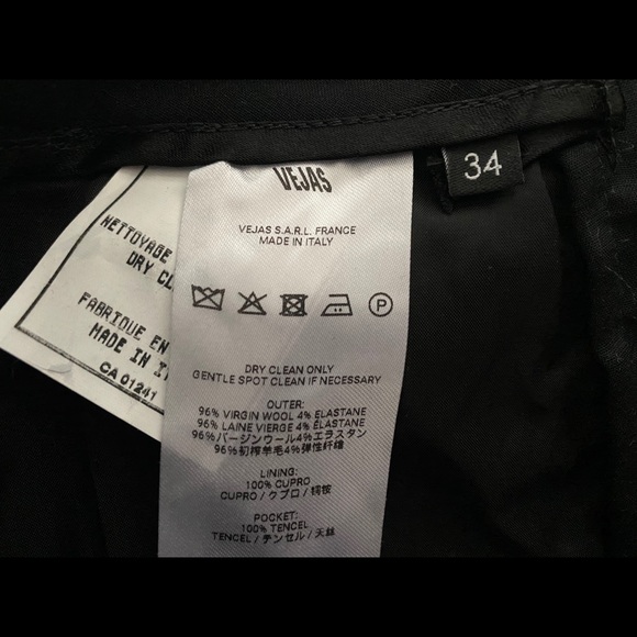 VEJAS PARIS black razored asymmetric pants size 34 - Picture 3 of 7
